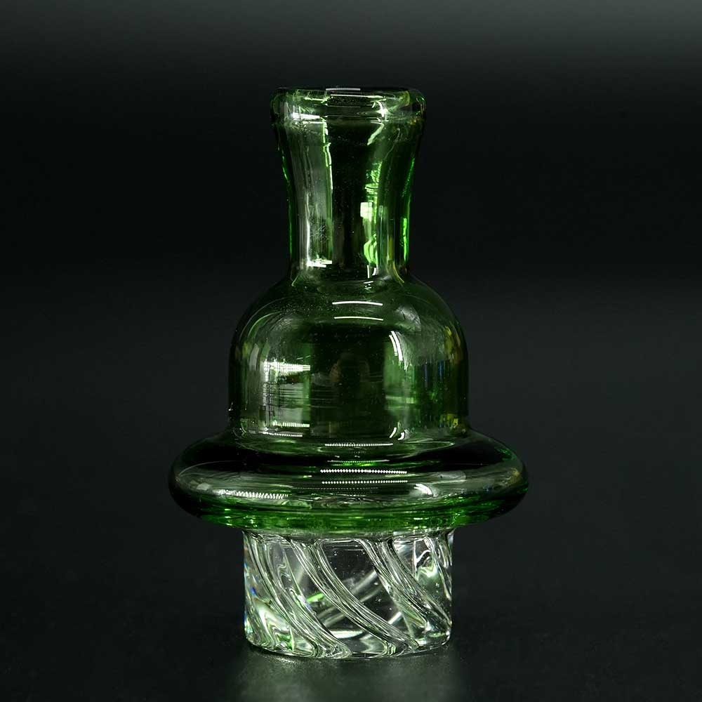 Carb Cap Spinner aus Borosilikatglas – Farbe grün.