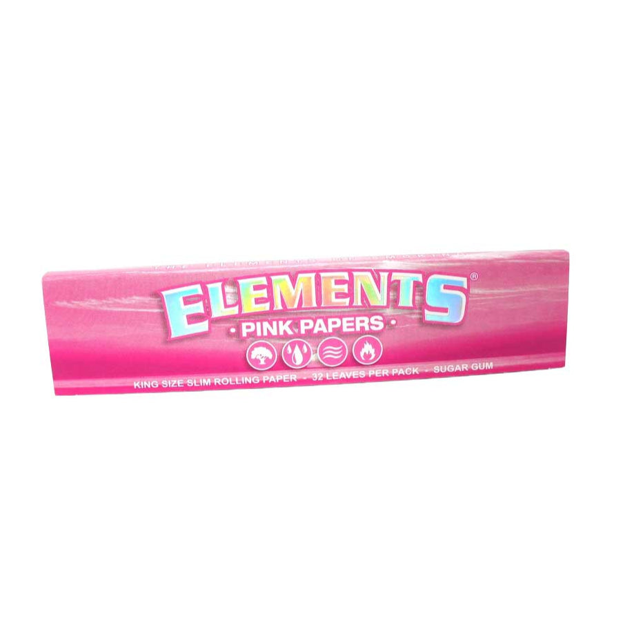 Pinkfarbene ELEMENTS Longpapers im King Size Slim Format – ultradünn und aus Zellulose mit CrissCross-Wasserzeichen