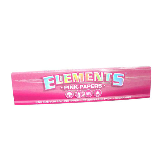 Pinkfarbene ELEMENTS Longpapers im King Size Slim Format – ultradünn und aus Zellulose mit CrissCross-Wasserzeichen