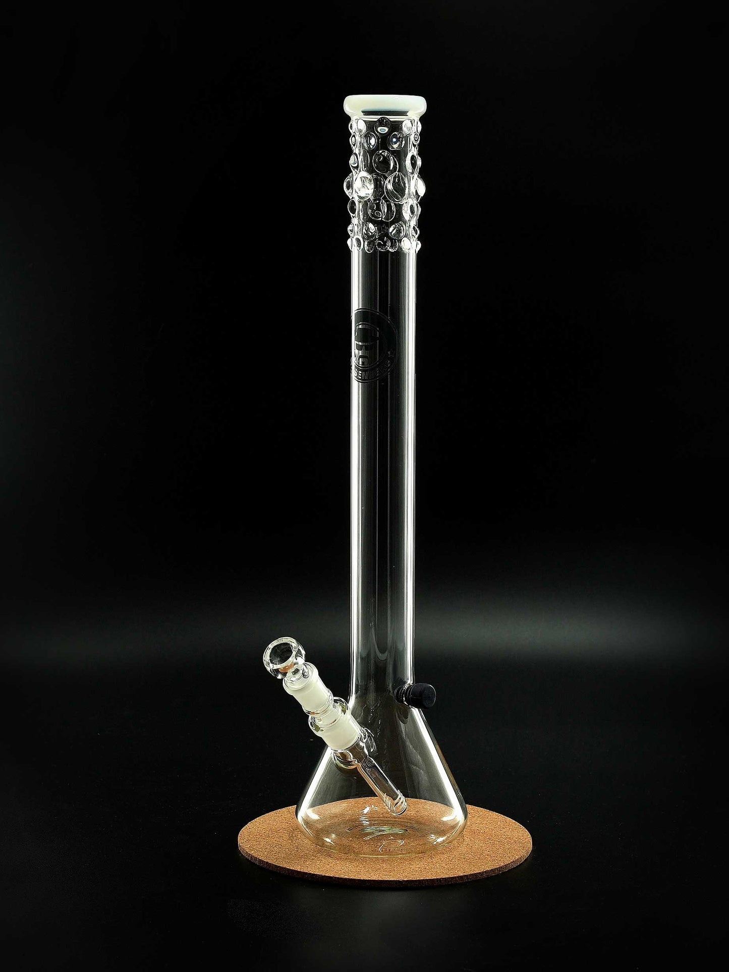 Heisenberg Ghetto Bitch – 50 cm hohe Beaker-Bong mit weißem Mundstück & Glasperlen-Detail