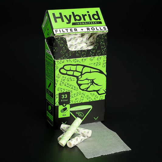 Filter und Rolling Paper sind zusammen in einem Paket – ideal für unterwegs oder als Vorrat für zu Hause.