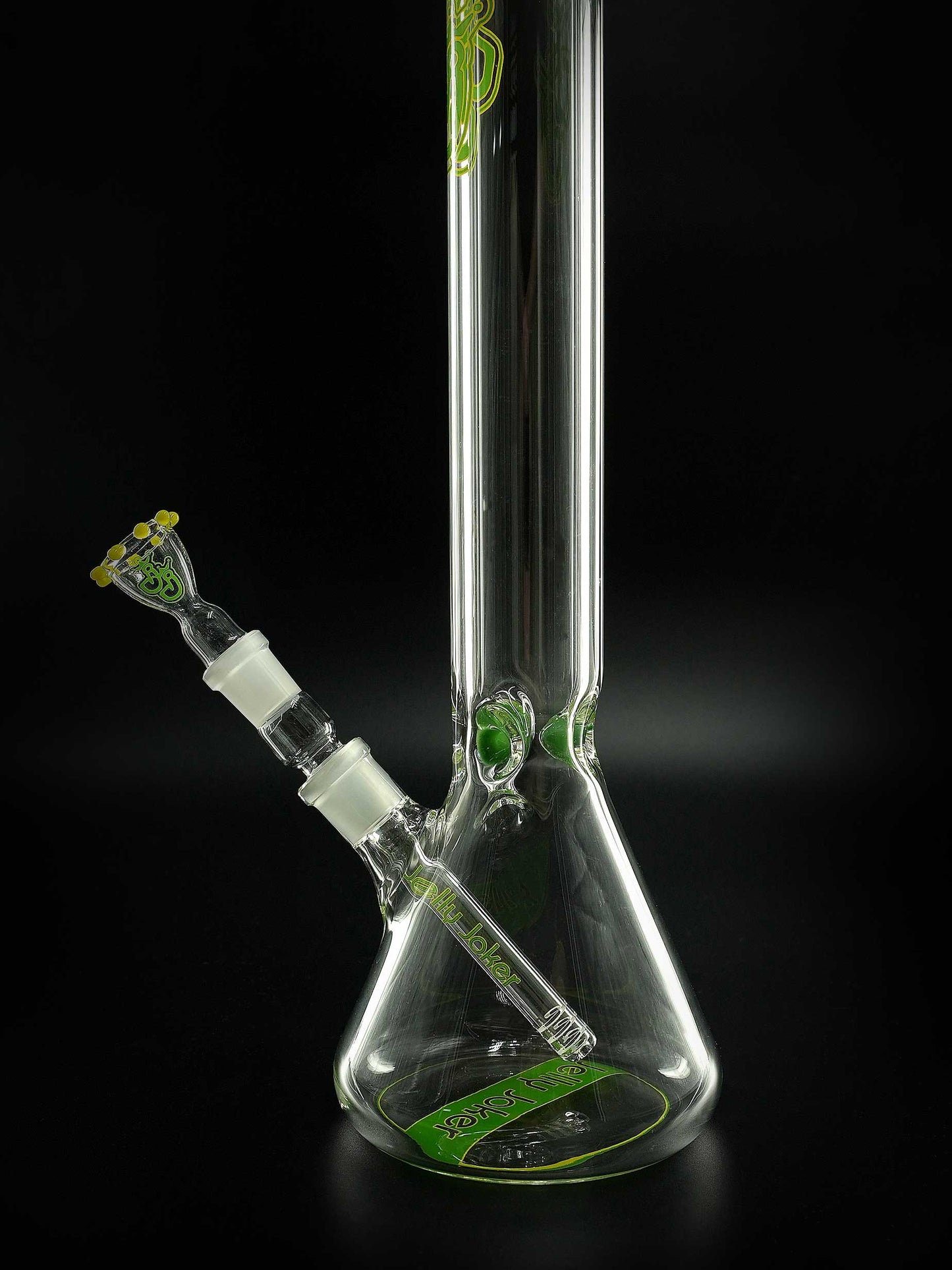 Zum Lieferumfang der Dioptas von Jelly Joker gehören ein 12,5 cm langer Schlitzdiffusor und ein gelb gekrönter Glaskopf mit 18,8 mm Schliff