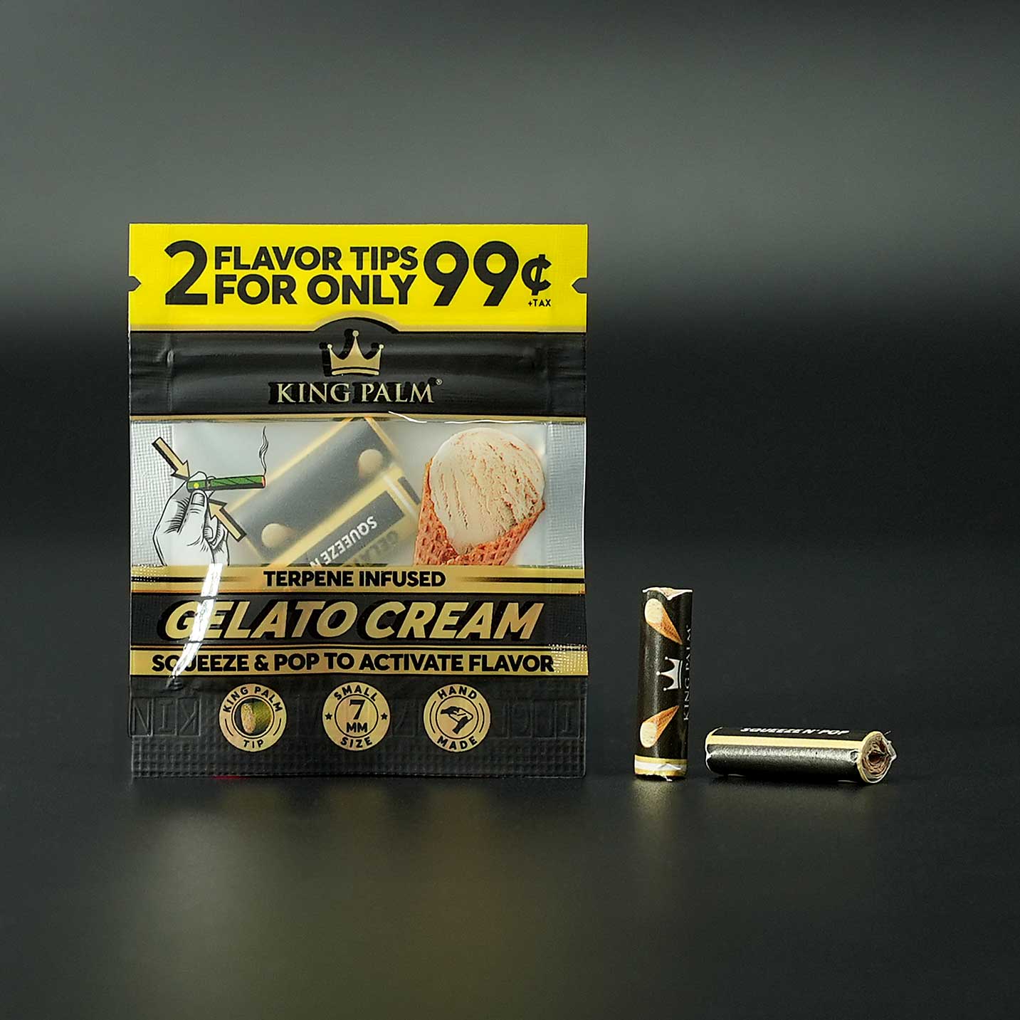 Die King Palm Flavor Tips Gelato Cream verfeinern deinen Dreh mit einem sanften, süßen Gelato-Geschmack.