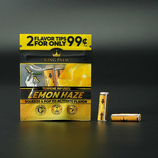 Die King Palm Flavor Tips Lemon Haze bringen einen frischen Citrus-Twist direkt in den Filter – intensiv und natürlich.