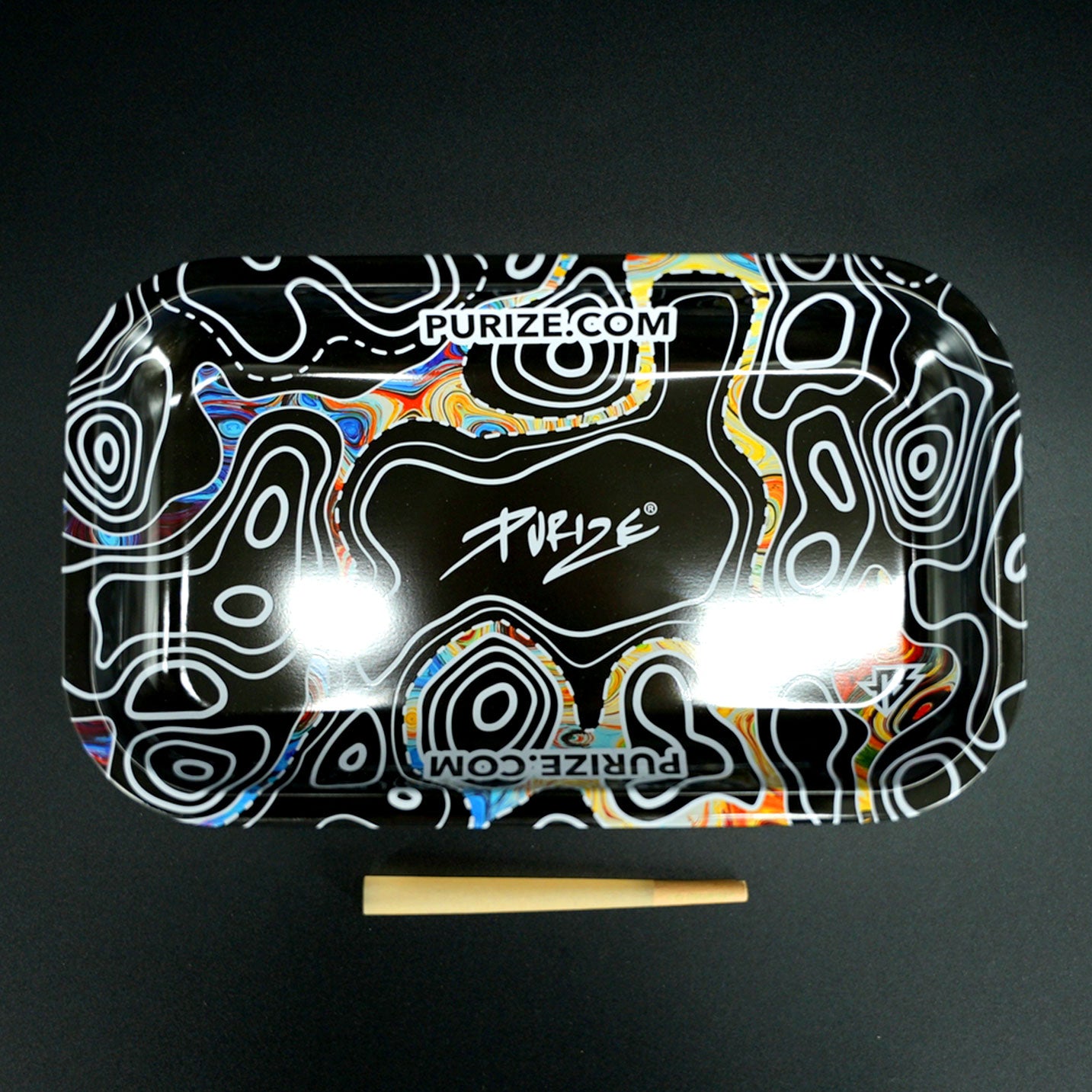 PURIZE Metal Rolling Tray Dark Sketch größe und maße im vergleich