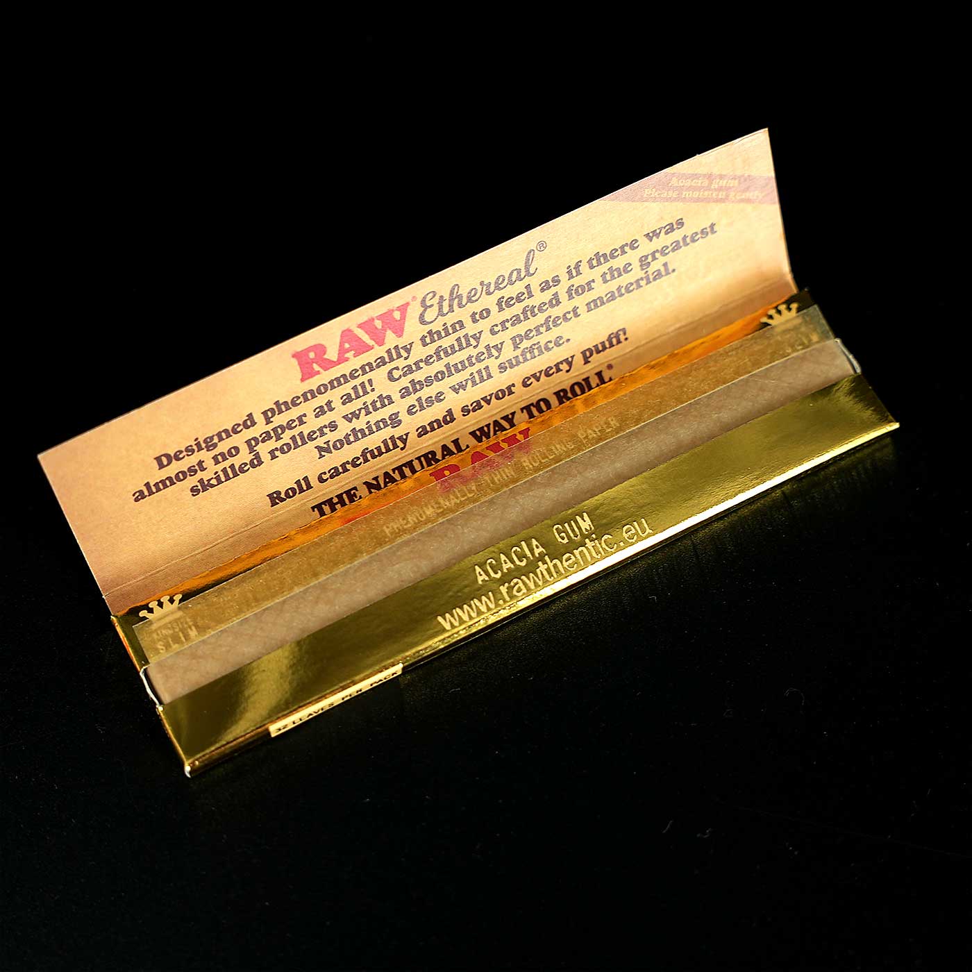 RAW Ethereal Slim King Size Blättchen, ultradünne Papers von innen