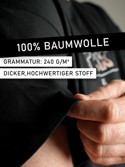 Detailaufnahme des hochwertigen, weichen Stoffes des STYCKY Haze T-Shirts in Schwarz