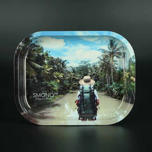 Smono Rolling Tray Small Jungle, stilvolles Metall-Tablett mit Jungle-Design, hochwertig verarbeitet.