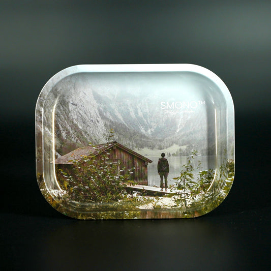 Smono Rolling Tray Small „Mountain“ – Kleines Metall-Rolltablett (18 x 14 cm)