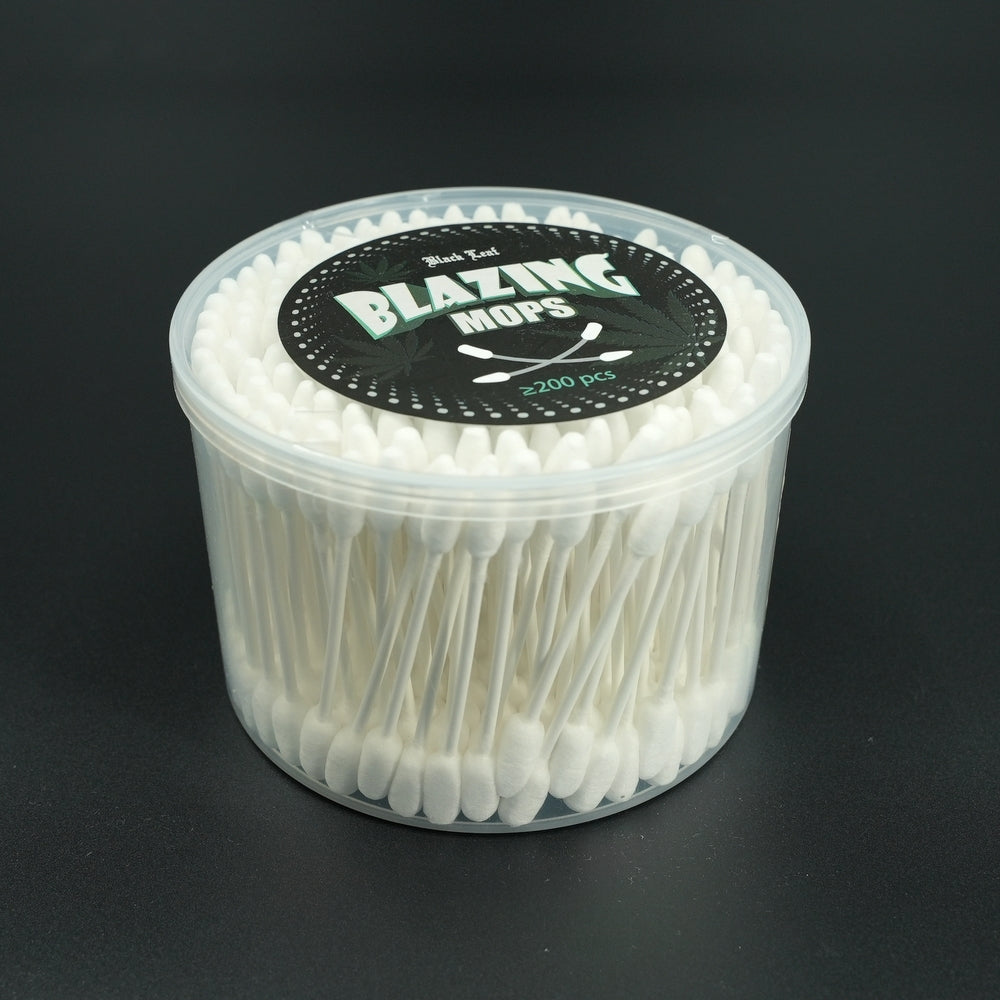 Blazing Mops Reinigungsstäbchen von Black Leaf mit langem Papierstiel und verstärktem Baumwollkopf – ideal für Banger und Terp Slurper