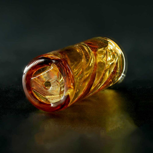 STYCKY Glasfilter Amber Gold Ø 12 mm – Detailansicht der Glasoberfläche