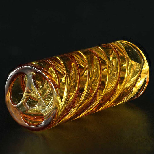 STYCKY Glasfilter Amber Gold Ø 12 mm – Detailansicht der Glasoberfläche