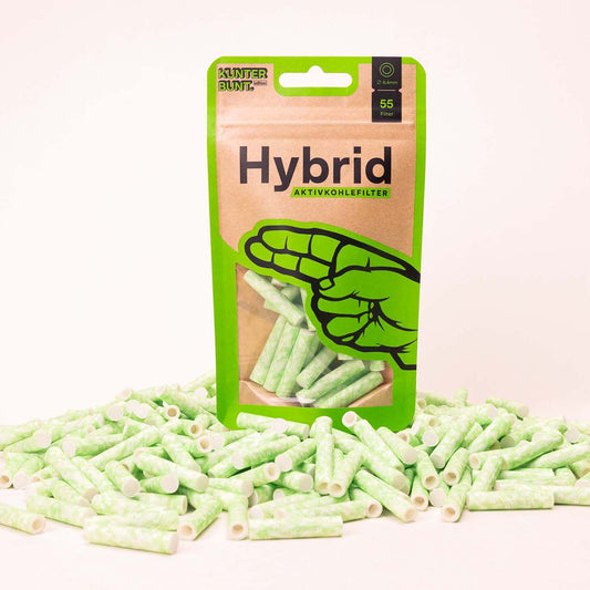 Hybrid Zellstoff-/Aktivkohlefilter (55 Stück) Grün