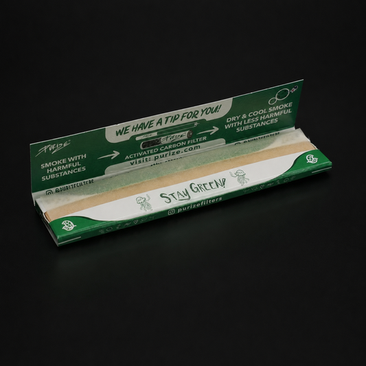 Geöffnete PURIZE KSS Papers Unbleached mit sichtbaren Blättchen