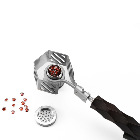 Nahaufnahme des Titan-Verdampferkopfs mit Heizspirale und Terppearls