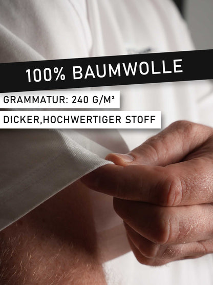 Detailfoto des weichen, hochwertigen Stoffs des 12|12 to bloom T-Shirts in Weiß