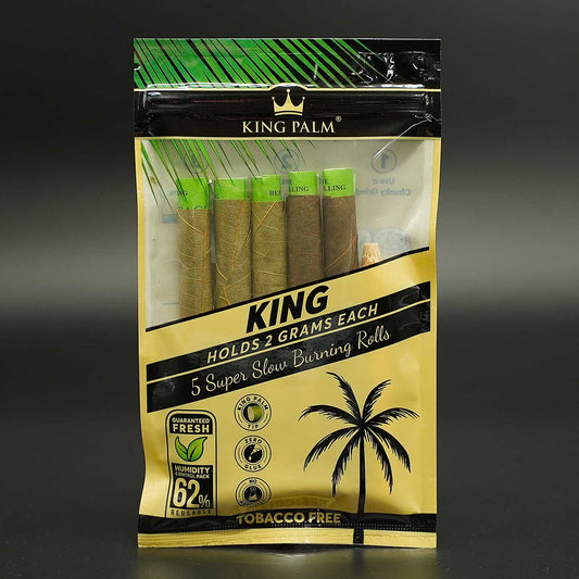 Die King Palm 5 King Rolls Natural bestehen aus handverlesenen Cordia-Blättern und bieten Platz für jeweils ca. 2 g – ideal für ein langes, naturbelassenes Erlebnis
