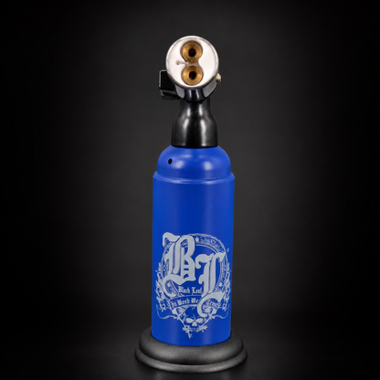 Black Leaf Torch blaues Dab Feuerzeug mit Doppelbrenner und Black Leaf Logo
