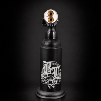Black Leaf Torch matt schwarz Dab Feuerzeug mit Doppelbrenner und Black Leaf Logo