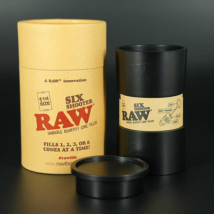Der RAW Six Shooter 1¼ befüllt bis zu sechs Cones gleichzeitig – ideal für schnelles Vorbereiten