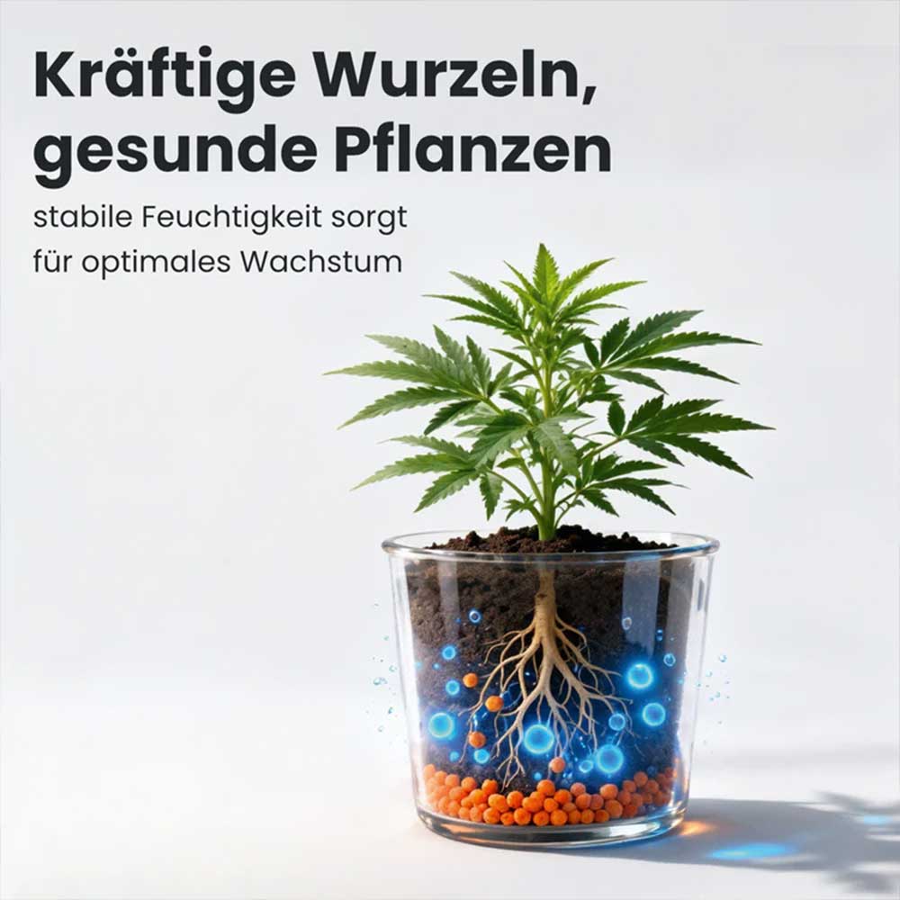 Dryferm HolidayGrow Hydrogel sorgt für stabile Feuchtigkeit, kräftige Wurzeln und gesunde Pflanzen