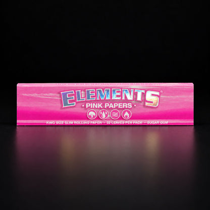 Pinkfarbene ELEMENTS Longpapers im King Size Slim Format – ultradünn und aus Zellulose mit CrissCross-Wasserzeichen