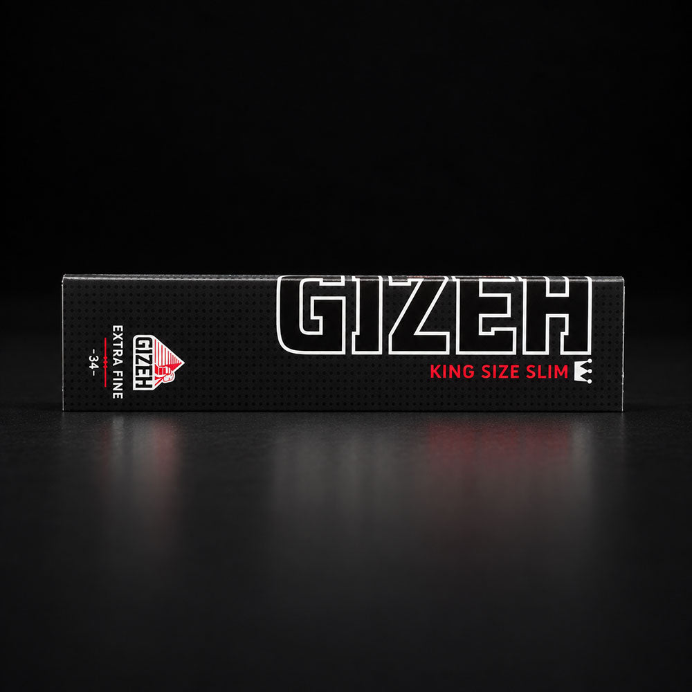 Gizeh Black King Size Slim Extra Fine Papers, ultradünne Blättchen mit Magnetverschluss.