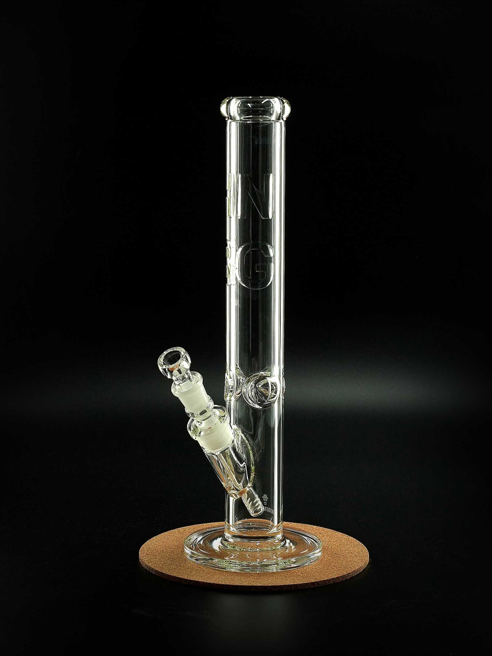 Heisenberg Deep Impact 40 cm – zylindrische Glasbong mit klarem Design und massivem Stand