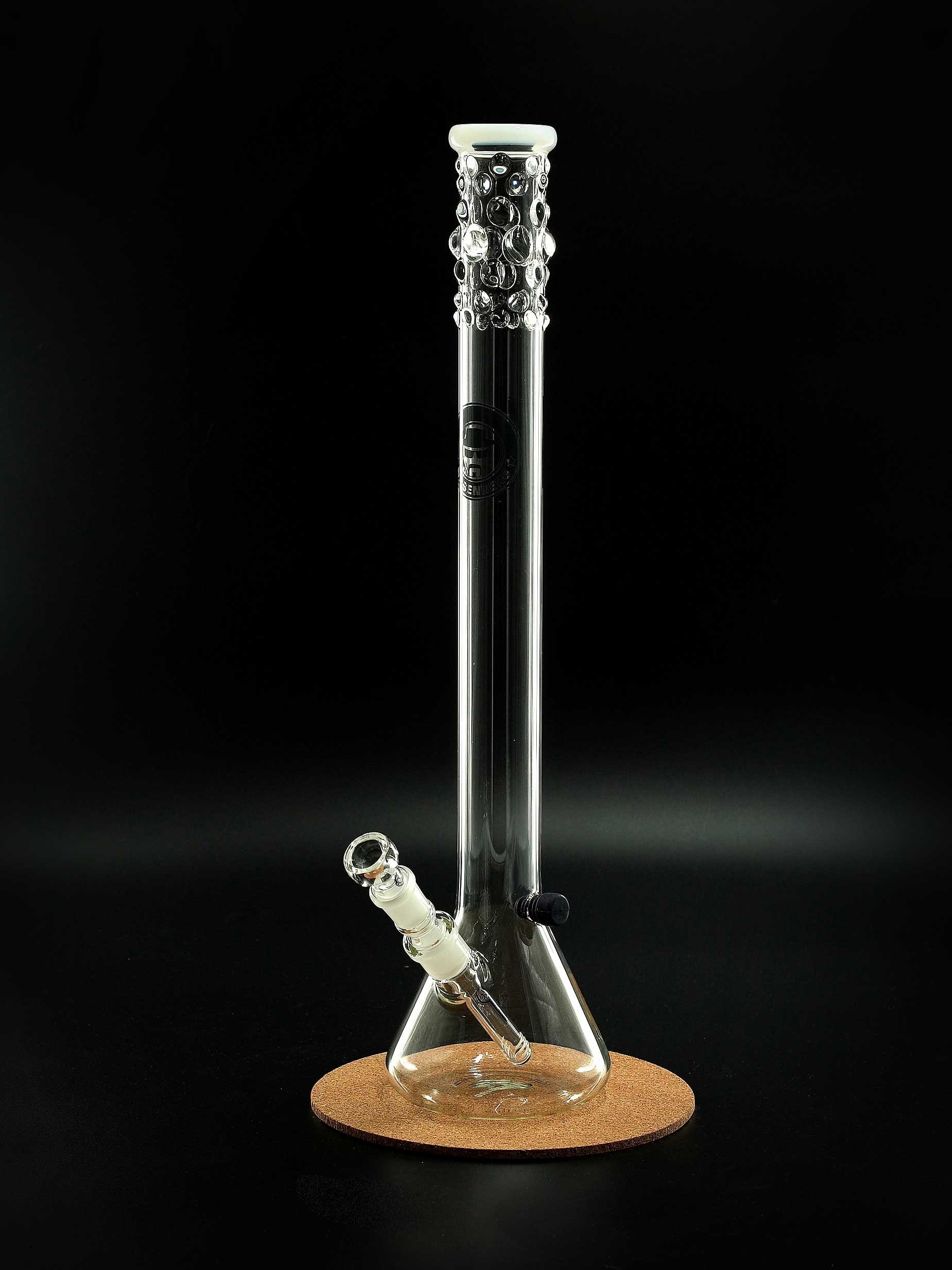 Heisenberg Ghetto Bitch – 50 cm hohe Beaker-Bong mit weißem Mundstück & Glasperlen-Detail