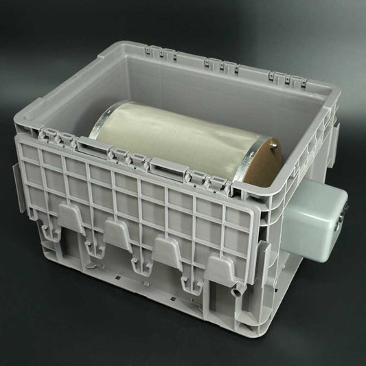 Edelstahl-Siebtrommel der Heisenberg Pollenmaschine – 150 µm Maschenweite für feines, gleichmäßiges Siebergebnis.