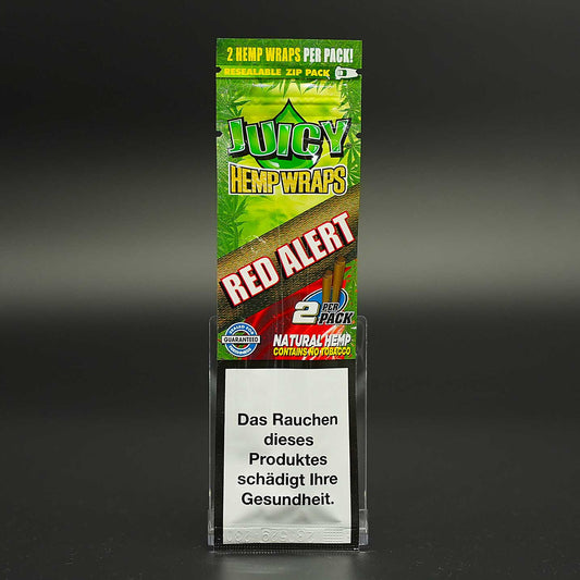 Die Red Alert Wraps von Juicy Jays sind aus Hanf gefertigt und bieten ein intensives Erdbeeraroma – ganz ohne Tabak