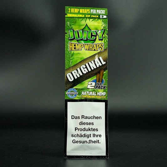 Juicy Jays Hemp Wraps Original, 2 naturbelassene Hanf-Wraps ohne Tabak im Zip-Bag.