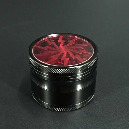 Metallgrinder in kräftigem Rot mit 62 mm Durchmesser, Pollensieb und Auffangkammer – Lightning Grinder Red für sauberes Trennen von Pollen