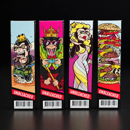 Monkey Pack Trymix KS mit King Size Slim Papers, Filtertips und integriertem Mix-Tablett – alles in einem stylischen Heftchen- verschiedene Motive V1