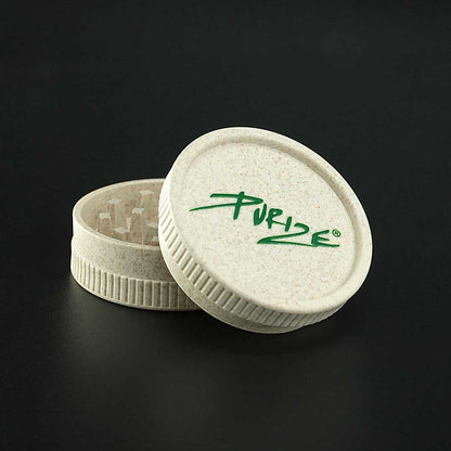 PURIZE Bio Hanf Grinder 2-teilig, Ø 55 mm, nachhaltiger Kräutergrinder aus biologisch abbaubarem Hanfplastik.