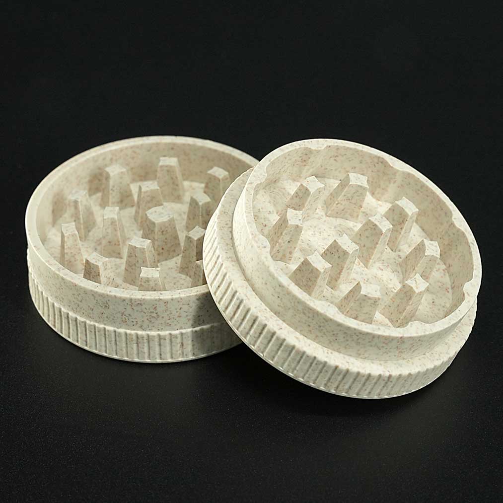 PURIZE Hanf Grinder Organic in Naturweiß, 2-teilig mit patentierten Schneidezähnen, Ø 55 mm.