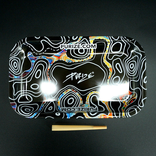 PURIZE Metal Rolling Tray Dark Sketch größe und maße im vergleich