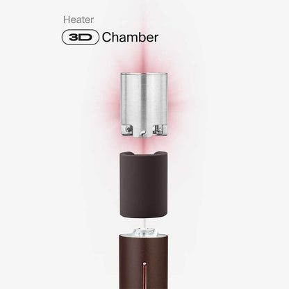 Nahaufnahme der 3D-Heizkammer mit seitlicher Wandheizung für gleichmäßige Verdampfung.