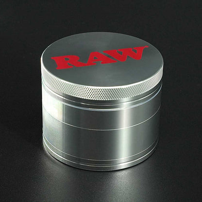 RAW Grinder aus Aluminium, 4-teilig mit Pollinator, langlebig und präzise verarbeitet Ø 56 mm.
