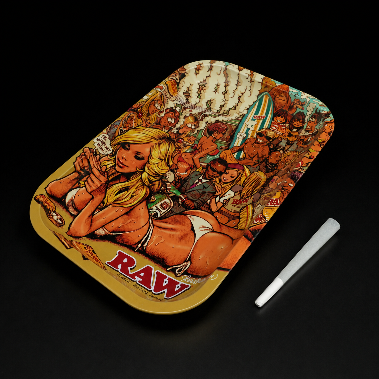 RAW-Rolling-Tray-Summer Größenvergleich