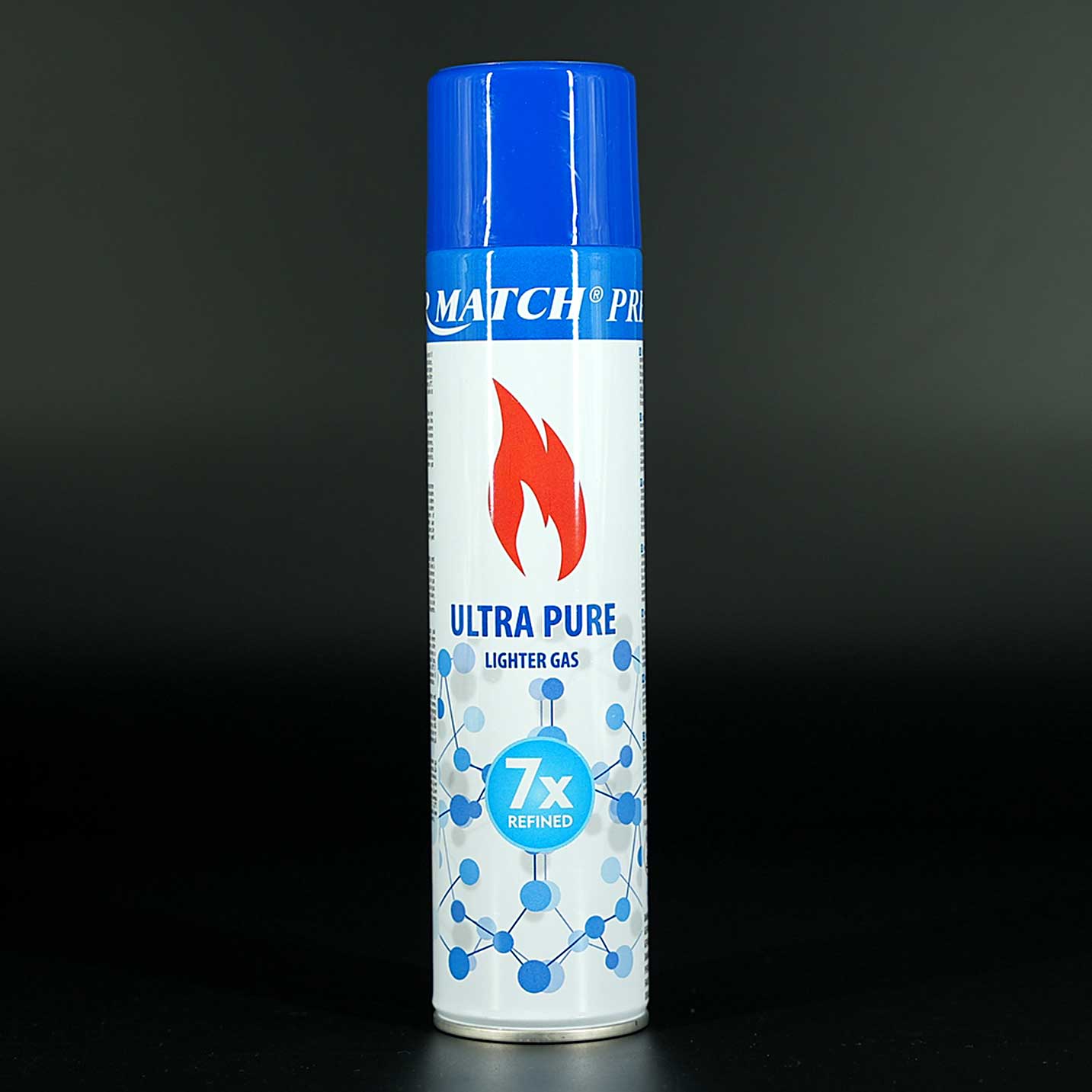 Die 300 ml Flasche Silver Match Ultra Pur enthält 7-fach gefiltertes Isobutan zum sicheren Nachfüllen