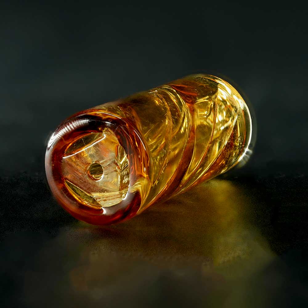 STYCKY Glasfilter Amber Gold Ø 12 mm – Detailansicht der Glasoberfläche
