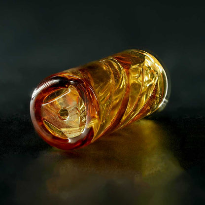 STYCKY Glasfilter Amber Gold Ø 12 mm – Detailansicht der Glasoberfläche
