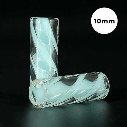 STYCKY Glasfilter Blizzard Ø 10 mm Glasfilter für Joints mit eisblauem Spiraldesign