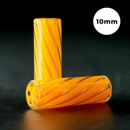 STYCKY Glasfilter Capri Ø 10 mm 30 mm Länge orange gelber Glasfilter für Joints mit spiralförmigem Design