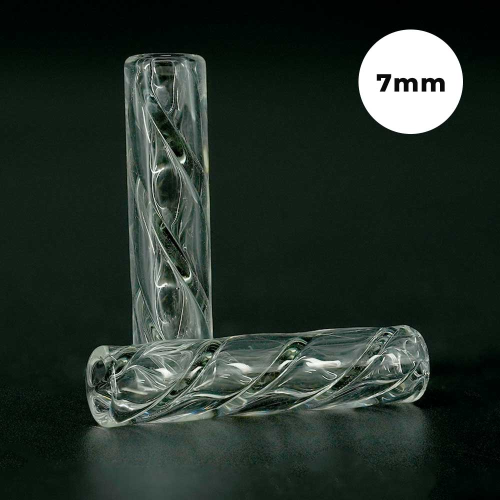 STYCKY Glasfilter Eon Ø 7 mm 30 mm Länge Glasfilter für Joints aus klarem Glas mit fließendem Design