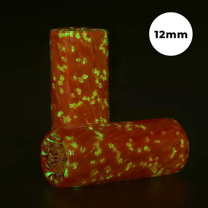 STYCKY Glasfilter Glowberry Ø 12 mm 30 mm Länge Glasfilter für Joints aus rotem Glas mit leuchtenden Sprenkeln