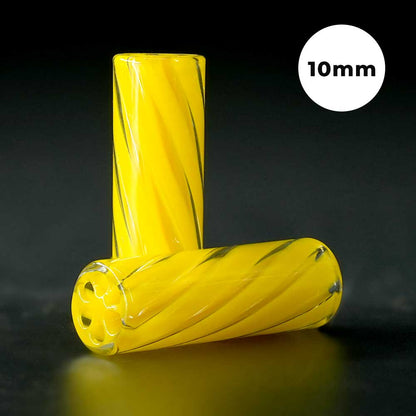 STYCKY Glasfilter Helia Ø 10 mm 30 mm Länge gelber Glasfilter für Joints mit spiralförmigem Design