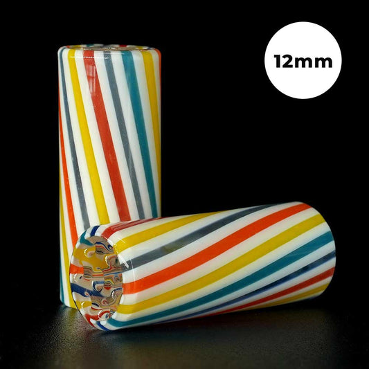 STYCKY Glasfilter Ø 12 mm Holiday aus Glas für Joints mit mehrfarbiger Streifenoptik