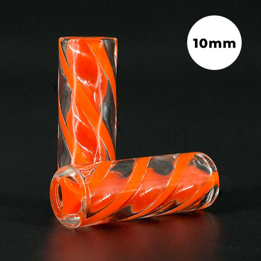 STYCKY Glasfilter Inferno Ø 10 mm Glasfilter für Joints mit orangefarbenem Spiraldesign